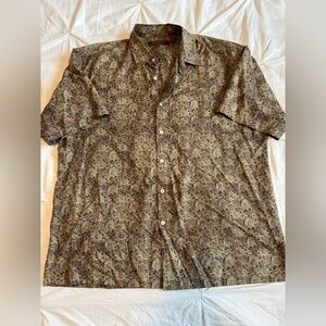 Tori Richard Brown Paisley Short-Sleeve Button-Down Shirt